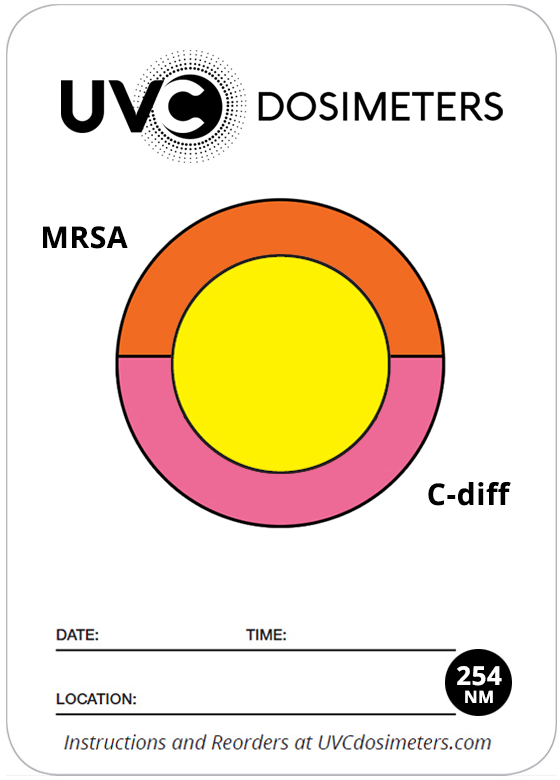 UVC dosimeter mrsa cdiff card 254mn