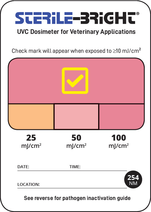 sterile-bright dosimeter by UVC Dosimeters - exposed