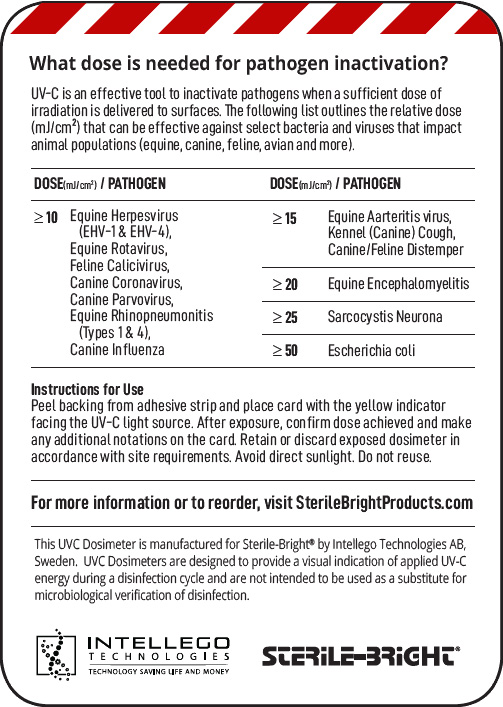 sterile-bright dosimeter by UVC Dosimeters - exposed