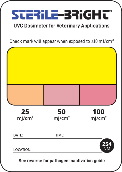 sterile-bright dosimeter by UVC Dosimeters - unexposed